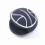 A blue and white ball-shaped cigarette lighter with O rings.