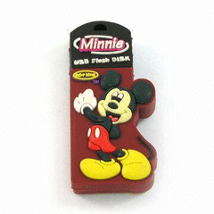 A package containing a mickey mouse shaped eraser from a rubber manufacturer.