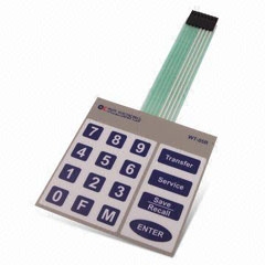 durable membrane switch with male connector