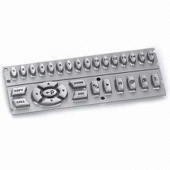A durable metal keypad with abrasion-resistant buttons.
