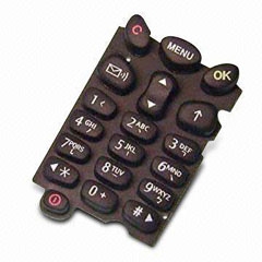 plastic and rubber keypad for cellular phones